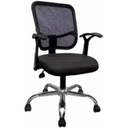 Vizolt Black Low Back Mesh DIY Office Chair with Adjustable Arm-13