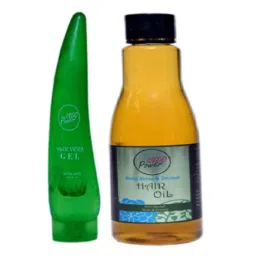 Indopower DD277 150ml Aloe Vera gel with Daily Shine &a; 200ml Protect Hair Oil Combo Pack-image-84