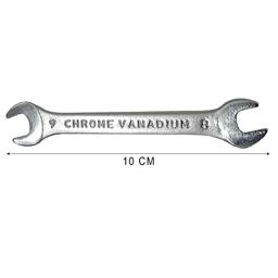 B K Jagan &a; Co 8x9mm Chrome Vanadium Steel Matt Finish Double Open End Spanner image 2