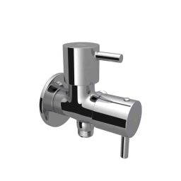 RN 15mm Brass Chrome 2-in-1 Angle Valve with Stainless Steel 304 Flange, RNFLA20015-12