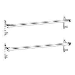 Aligarian 24 inch Stainless Steel &a; Glass Chrome Finish Wall Mounted Lotus Towel Rod (Pack of 2)-image-94