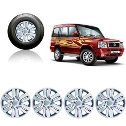 Auto Pearl 4 Pcs 15 inch Silver Wheel Cover Set for TATA Sumo-11