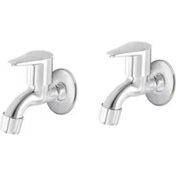 IRIS Jazz Stainless Steel Chrome Finish Bib Cock with Wall Flange (Pack of 2)-48
