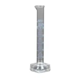 Glassco 25ml Blue Printing Boro 3.3 Glass Measuring Cylinder with Hexagonal Base, 139.505.02A-34