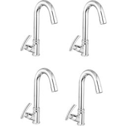 IRIS C-2 Brass Chrome Finish Swan Neck Pillar Tap (Pack of 4)-38