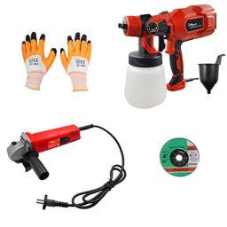 Hillgrove HGCM46M1 DIY 550W Angle Grinder, Gloves, Paint Sprayer Gun Machine &a; Cutting Wheel Set-image-4
