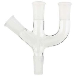 ABGIL B-55 Borosilicate 3.3 Glass Four Way Claisen Adapter with Two Parallel &a; One at Angle Neck, ABG209-20