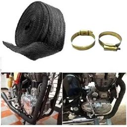 Delhitraderss Silencer Wrap with Clip Bike Exhaust Heat Shield for Royal Enfield Bullet Classic 350 (Grey, Length-3 cm)-16