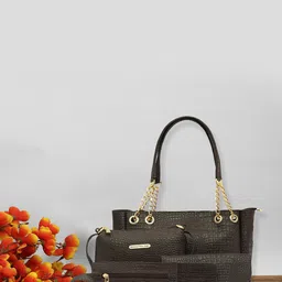 Bagsy Malone Set Of 5 Textured Structured Handbags & Wallets-58