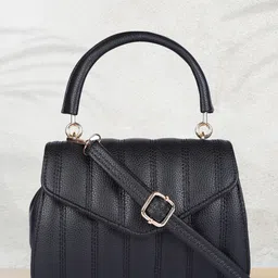 MINI WESST Textured Structured Satchel Bag image 2