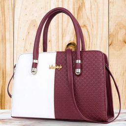 LIKE STYLE Colourblocked Structured Handheld Bag with Tasselled image 1