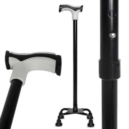 MCP Nimbus Aluminium Quadripod Walking Stick with Soft Handle &a; Power Grip-11