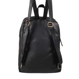 Metro Black PU Structured Handheld Bag with Fringed image 3