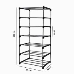Glowsilk 7 Shelves Metal Rectangular Modern Bookshelf image 3