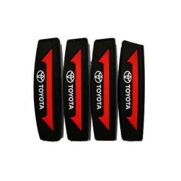 SureStrive 4 Pcs Rubber Black &a; Red Anti Scratch Door Protector Guard Set for Toyota Yaris All Model-5
