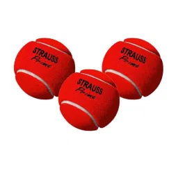 Strauss Red Rubber Light Weight Cricket Tennis Ball, ST-1549 (Pack of 3)-picture-32