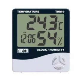 Meco 1.5V Digital LUX Meter with Flexible Sensor, Clock &a; Calendar for Temperature &a; Humidity, THM-9-7