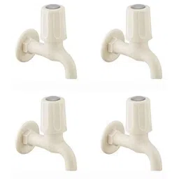 Spazio Smartbuy Plastic Glossy Finish Metro Collection PTMT Bib Cock with Wall Flange (Pack of 4)-picture-25
