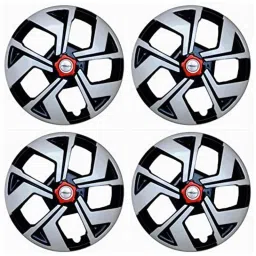 Prigan 4 Pcs 14 inch Polypropylene Black &a; Silver Wheel Cover Set for Ford Aspire, Hawk-Rev-14-Aspire-picture-2