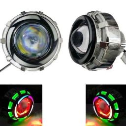 AllExtreme Green &a; Rainbow Colour Angel Eyes &a; Red Devil Eye Projector LED Headlight Lamp-45