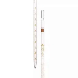Supertek 5ml Borosilicate Glass 3.3 Class-A Transparent Graduated Serological Pipette with Calibration Certificate, 77.303.0055 (Pack of 10)-48