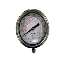 Japsin Instrumentation -30inHg-500 PSI Freon Gauge, Connection: 1/4 inch, JI-EPG-1033-97