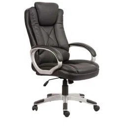 Caddy PU Leatherette Black Adjustable Office Chair with Back Support, DM 922-picture-31