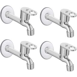 Neelkund Max Brass &a; Stainless Steel Silver Chrome Finish Long Body Bib Tap (Pack of 4)-image-77