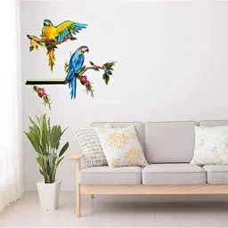 Asian Paints W107WZ58L45 Wall Ons 2x1.4ft Vinyl Blue &a; Gold Macaws UV Printed Self Adhesive Wall Sticker, HPCA21264-picture-18