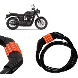 Auto Pearl Black &a; Orange 4 Digit Anti-Theft Combination Number Lock for Bonneville T120 Black BS6-picture-26