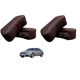 Kozdiko 4 Pcs CV Designer Cola Leatherite Neck Rest Car Cushion Pillow Set for Audi A6-picture-27