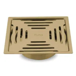 Ruhe Opal 5x5 inch Stainless Steel 304 Yellow Gold PVD Coating Square Flat Cut Floor Drain, 16-0322-17-picture-27