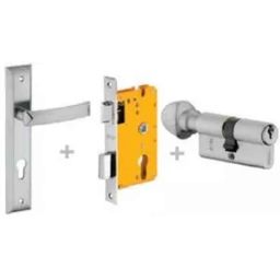 Dorset ML Series Quadra 60mm Stainless Steel Silver Chrome Finish Door Handle Lock Set with Knob &a; Key, ML QU-picture-37