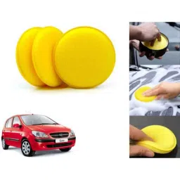 Auto Pearl Polyurethane Beige Washing &a; Waxing Polish Foam Sponge for Getz (Pack of 3)-picture-31