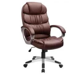 Modern India Leatherite Brown High Back Office Chair, MI220-44