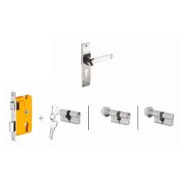 Dorset Hale HL HALE 190mm Zinc PT Finish Lock Set with Knob &a; 60mm Key Cylinder (Pack of 3)-picture-18