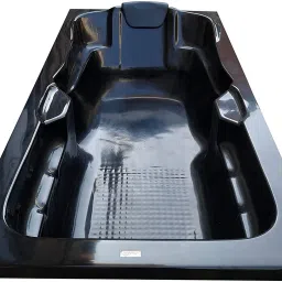 Elegant 6 Feet Acrylic Fixed Bathtub (with Headrest) - Black Alcove Bathtub-image-75