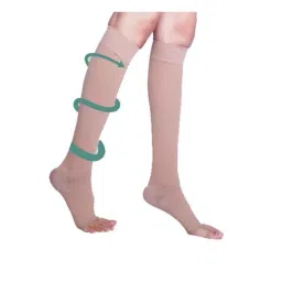 Sorgen Classique Lycra Class 1 Knee Length Open Toe Medical Compression Stockings, SLCS1315, Size: XXL-picture-21