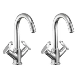 Drizzle Oreo 1/2 inch Brass Chrome Finish Wash Basin Pillar Cock with Foam Flow &a; Quarter Turn (Pack of 2)-image-27