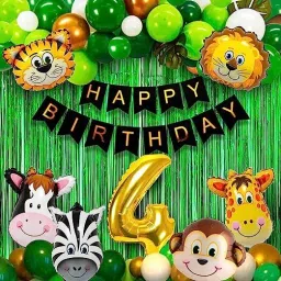 4th Birthday Decoration Items For Boys Jungle Theme- 52Pcs-16