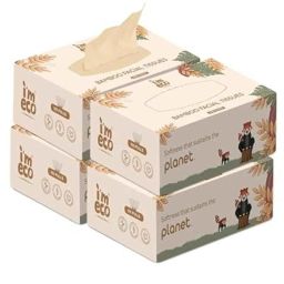 Im Eco 2 Ply 100 Pulls Beige Soft Bamboo Facial Tissue Paper Box (Pack of 4)-35