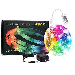 RSCT 240W 5m ABS Multicolour 300 LED Rope Strip Light with Alexa Google Assistant, App Control Lighting Kit &a; Music Sync Colour Changing Lights, 456-12