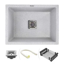 Ruhe 24x18x9 inch Quartz Sand Pluto Finish Single Bowl Kitchen Sink, 13-0119-01-picture-30