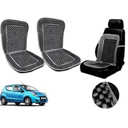 Auto Pearl PU, Velvet &a; Wooden Beads Grey Rectangular Seat Cushion for Maruti Suzuki A-Star (Pack of 2 )-image-47