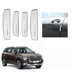 Spreadx Plastic Car Stylish I-Pop White Colour Elegant Door Guard Protection Universal Type Suitable For Hyundai Alcazar (Pack of 4)-picture-3