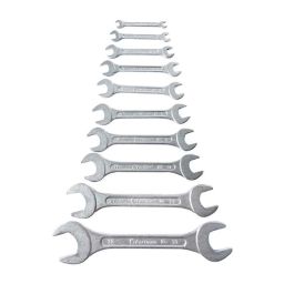 Eastman 10 Pcs Chrome Vanadium Steel Double Open-End Jaw Spanner Wrench Set, E-2001-14