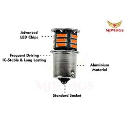 Miwings Super Bright 360° Reflecting 21 SD Led Indicator Bulbs Light Only For Royal Enfield Bikes Amber Color-Set Of 4 image 4