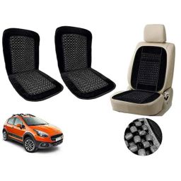 Auto Pearl PU, Velvet &a; Wooden Beads Black Rectangular Seat Cushion for Fiat Aventura (Pack of 2 )-image-27