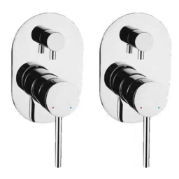 Drizzle Flora 2 Pcs Brass Chrome Finish Silver 4 Way Single Lever Diverter Set, AFLORA4DIVERT2-picture-23