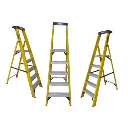 Ladderman 5 Step FRP Fiber Glass Yellow Electrical Shock Proof Platform Safety Ladder, LMP-2105-image-62